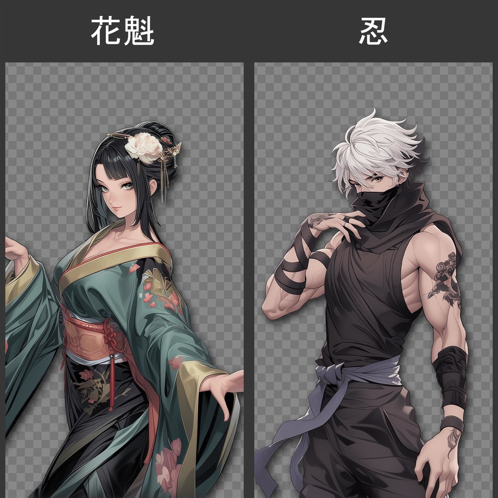 戦国キャラクター 110種 立ち絵+背景 110種 素材集