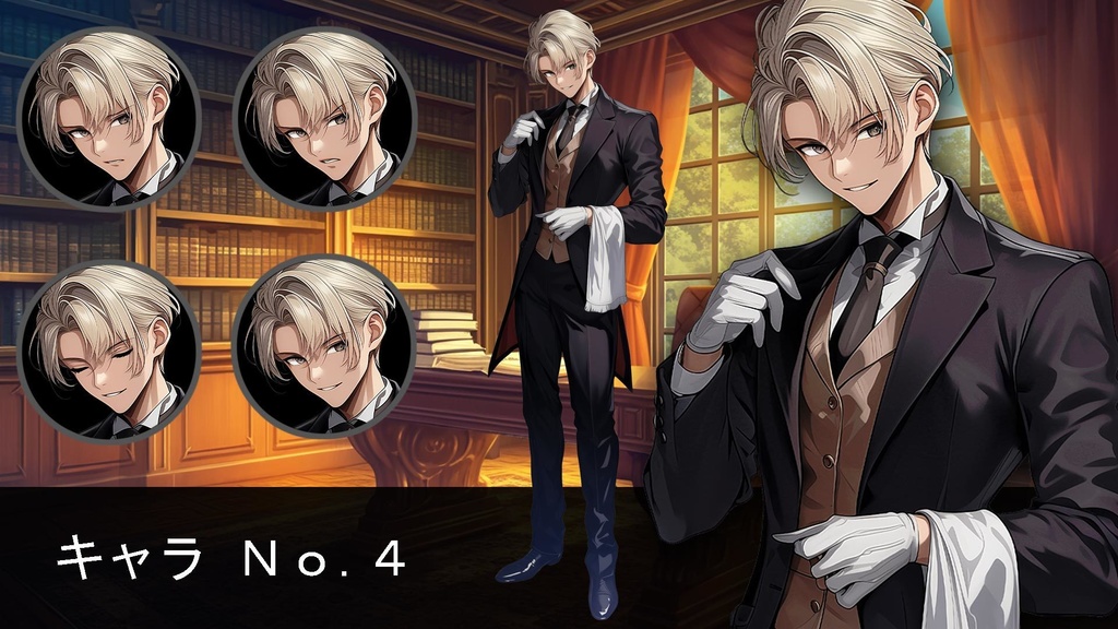 【立ち絵素材】男性_執事_全身