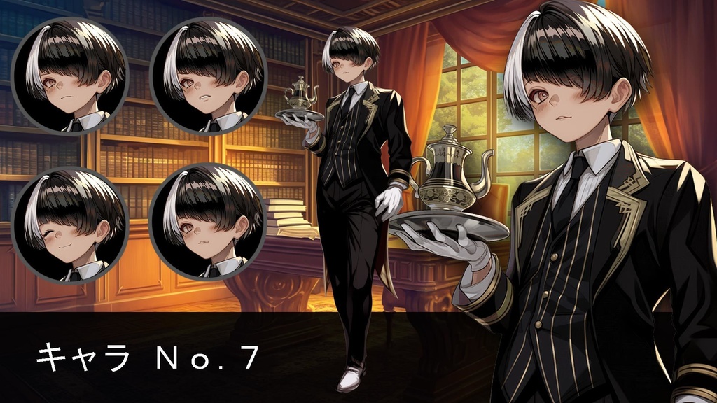 【立ち絵素材】男性_執事_全身