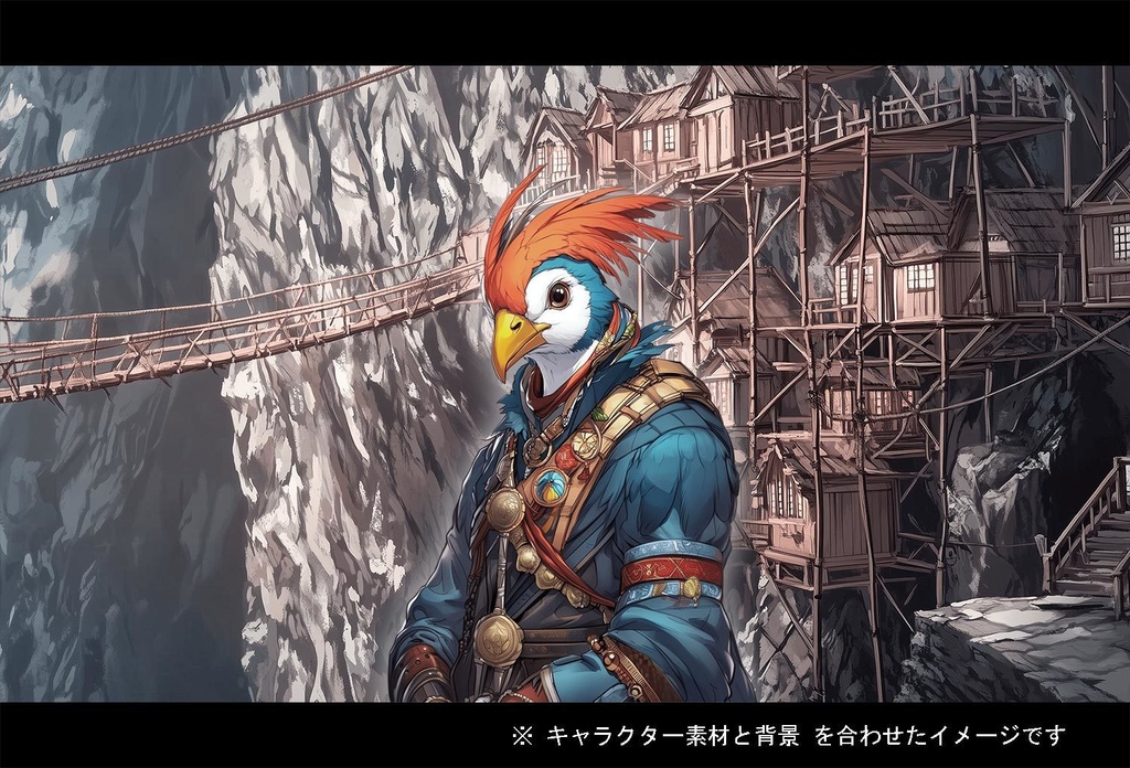 【立ち絵】キャラ 300種 + 背景 素材