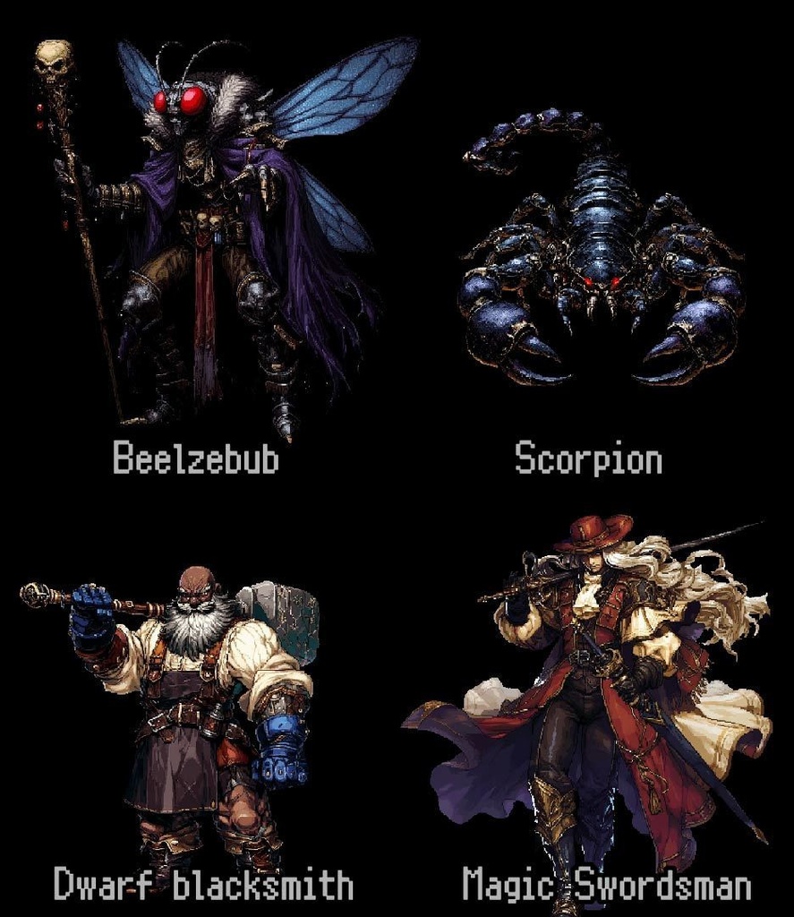 【ドット絵風】モンスター&キャラクターイラスト 500種