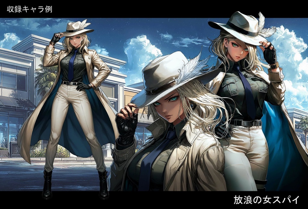 秘密組織エージェント 立ち絵フルセット + 背景素材【全身 / 表情 / TRPG】