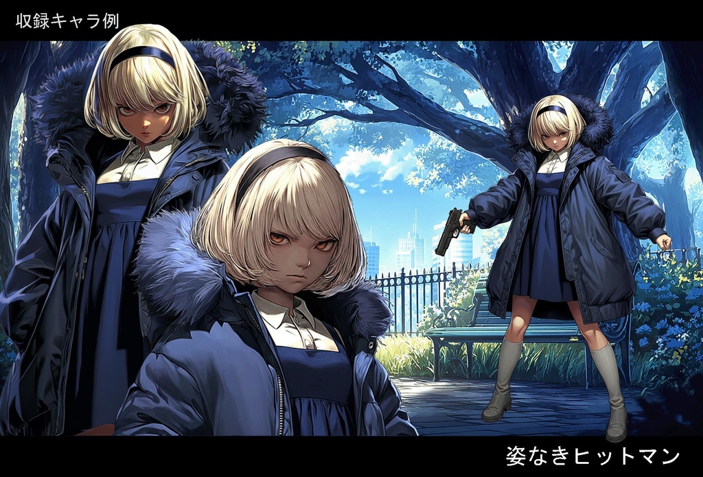 秘密組織エージェント 立ち絵フルセット + 背景素材【全身 / 表情 / TRPG】