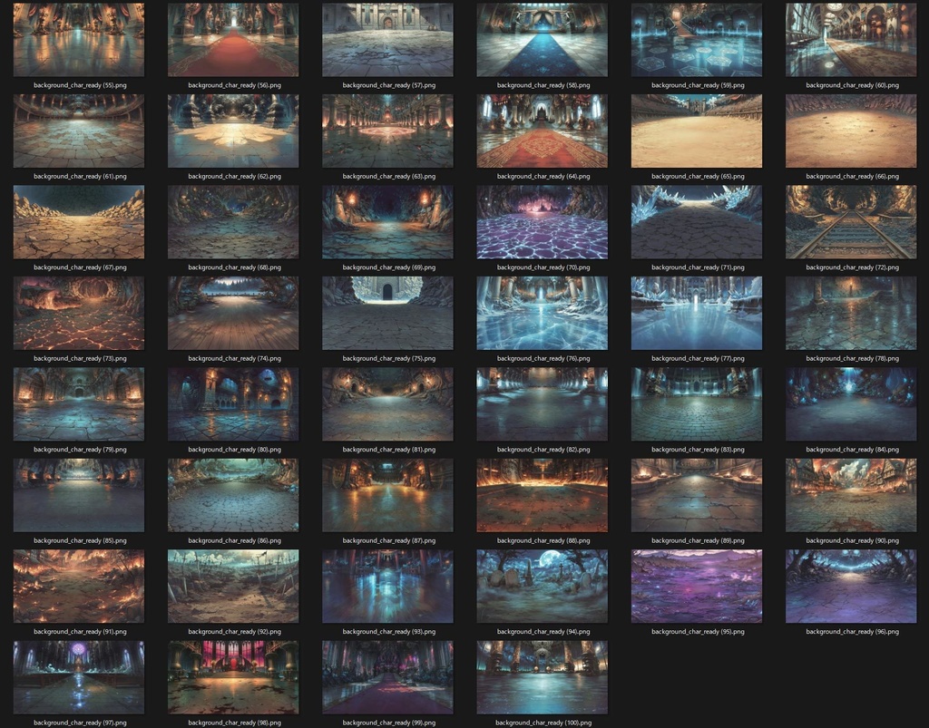 【300枚】RPGファンタジー背景素材集:汎用200枚+キャラ配置可能背景100枚