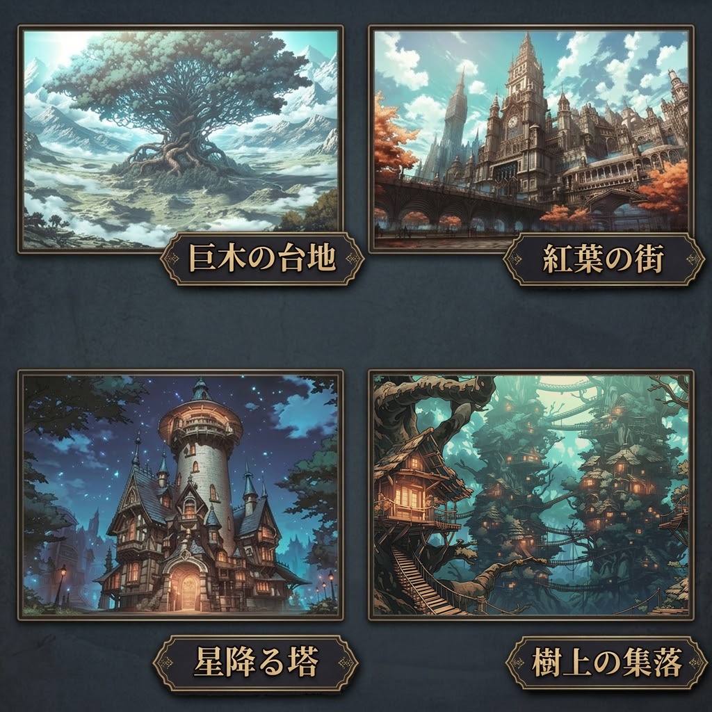 【300枚】RPGファンタジー背景素材集:汎用200枚+キャラ配置可能背景100枚