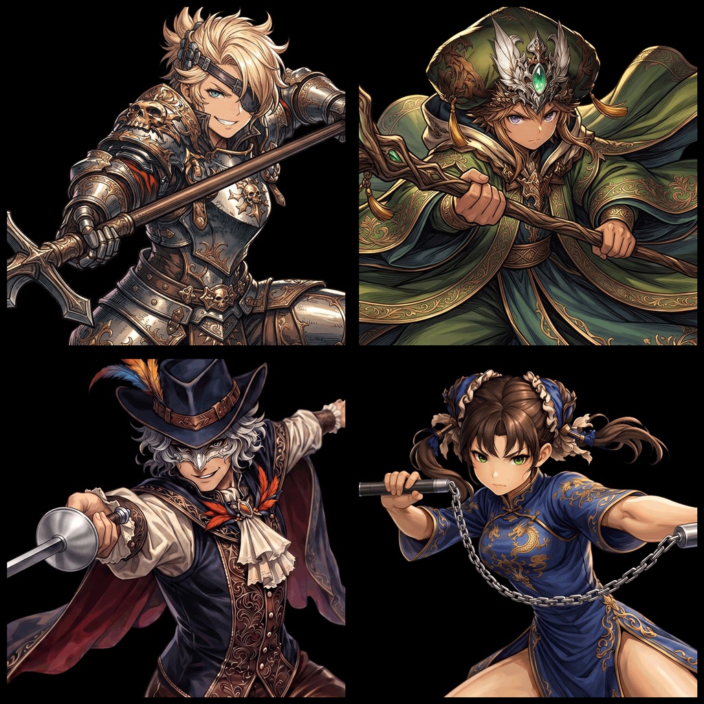 【フリー素材】ゲームキャラクター立ち絵:全身・表情差分・ボイスドラマ・ゲーム制作向け / Fantasy Character Asset Pack : 25 Characters
