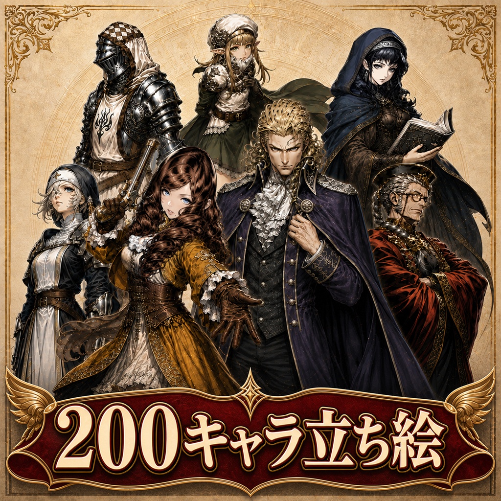 【RPG向け】キャラ200種立ち絵素材集