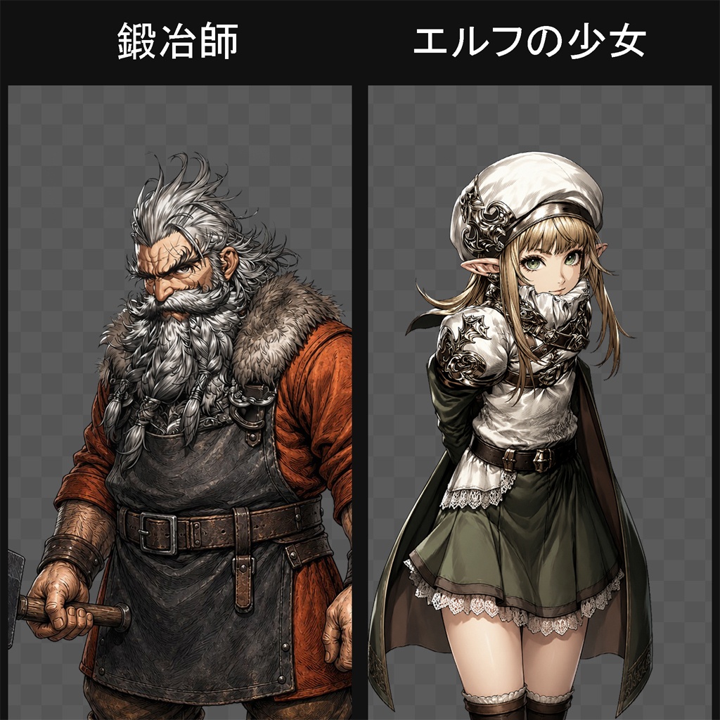 【RPG向け】キャラ200種立ち絵素材集