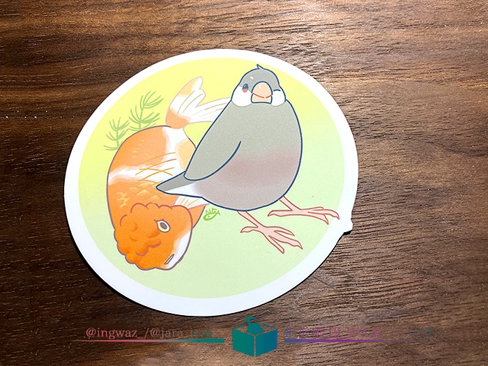 やとみ文鳥ステッカー　桜