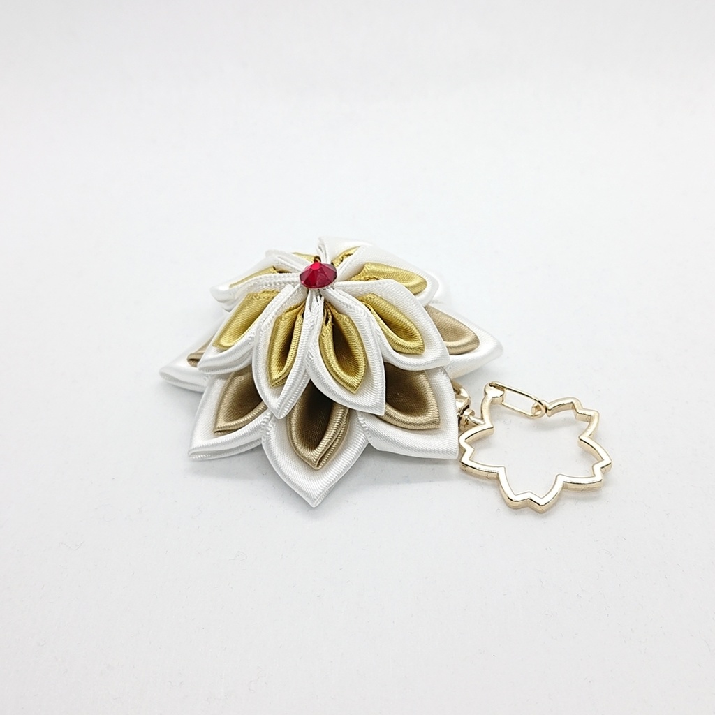 三日月宗近・鶴丸国永 イメージ つまみ細工風キーホルダー