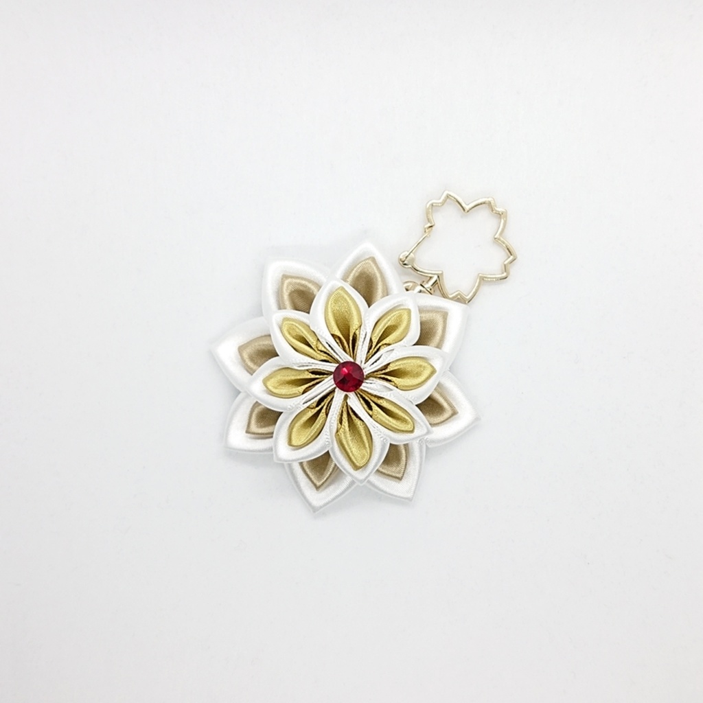 三日月宗近・鶴丸国永 イメージ つまみ細工風キーホルダー