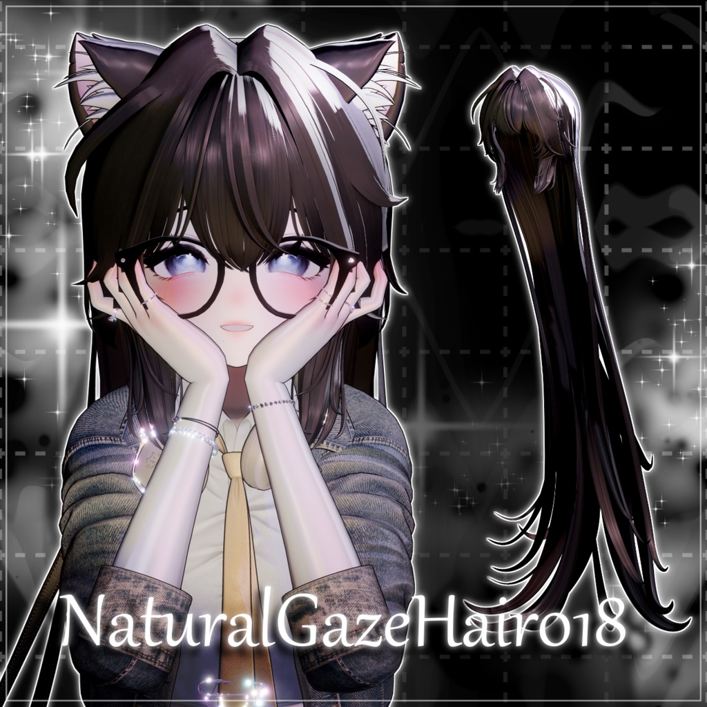 【7アバター対応】NaturalGazeHair018