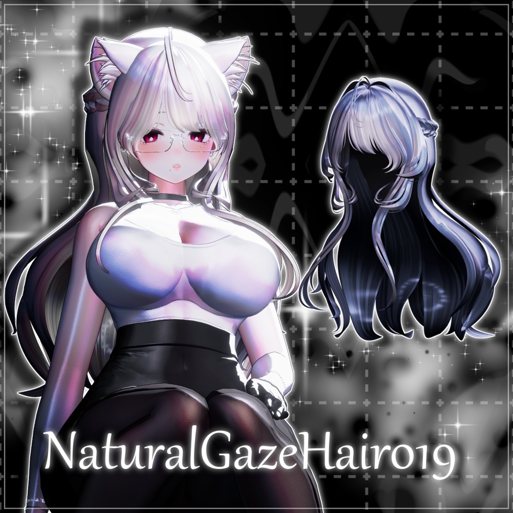 【8アバター対応】NaturalGazeHair019