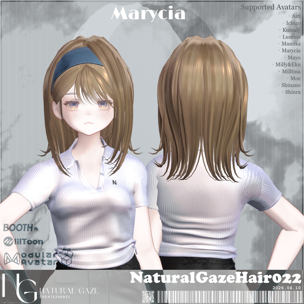 【12アバター対応】NaturalGazeHair022
