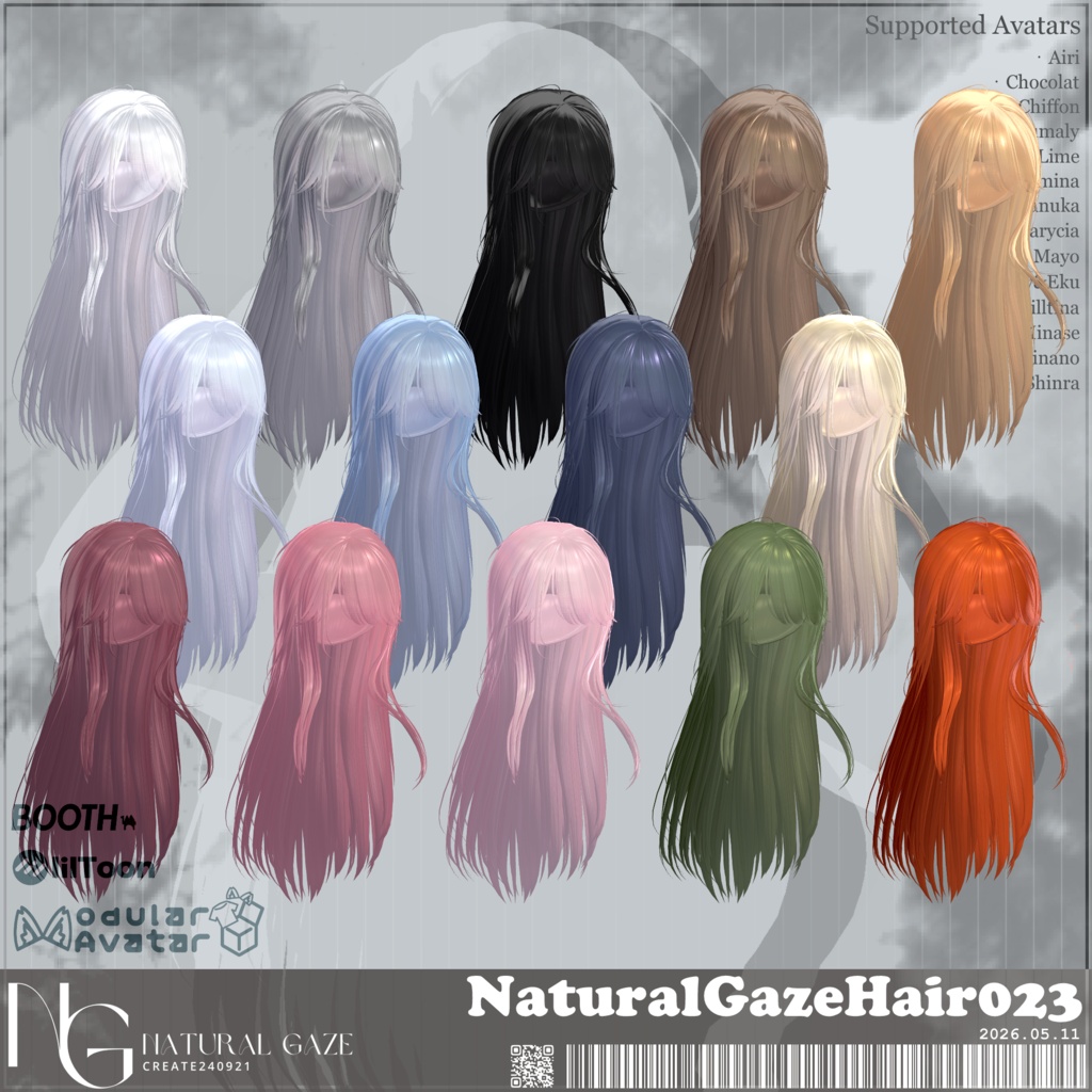 セール✨【15アバター対応】NaturalGazeHair023