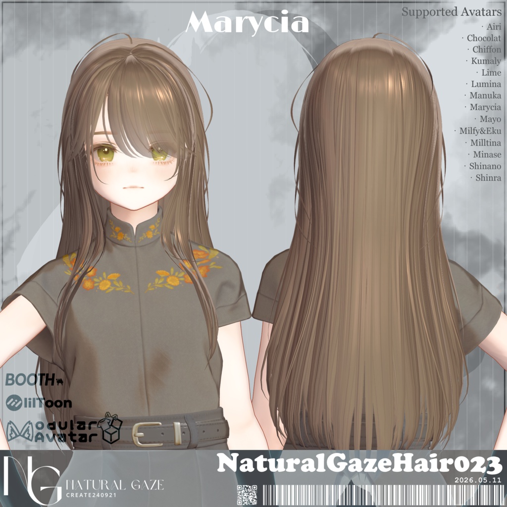 セール✨【15アバター対応】NaturalGazeHair023