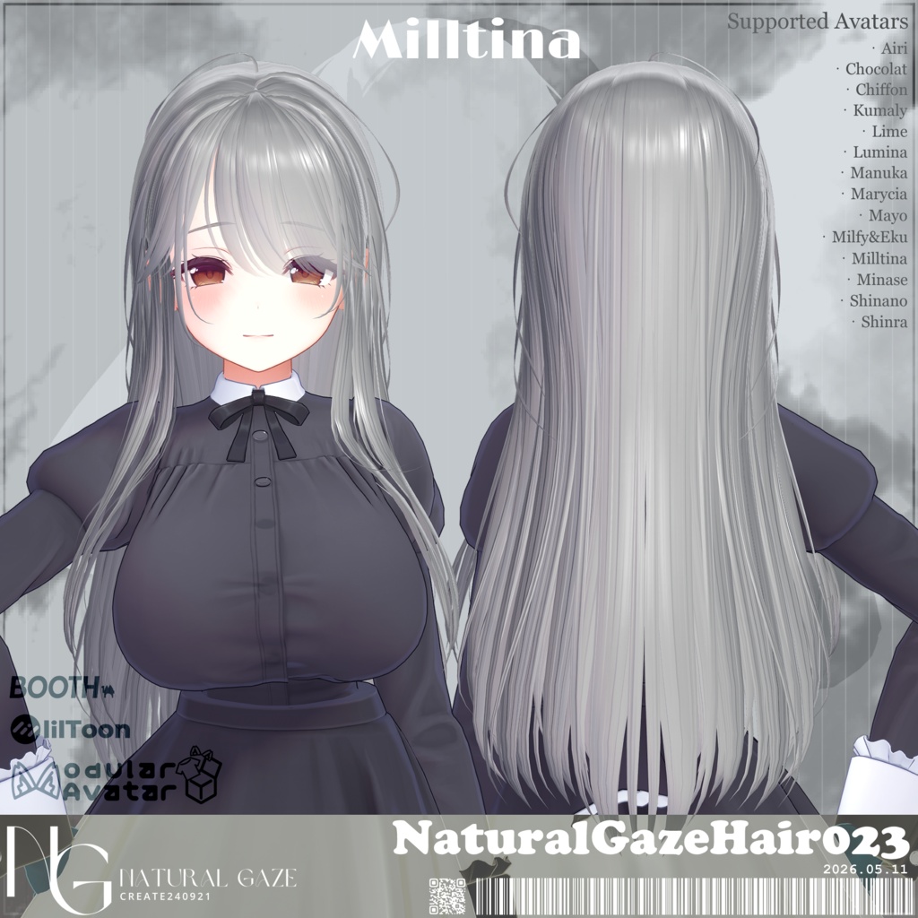 セール✨【15アバター対応】NaturalGazeHair023