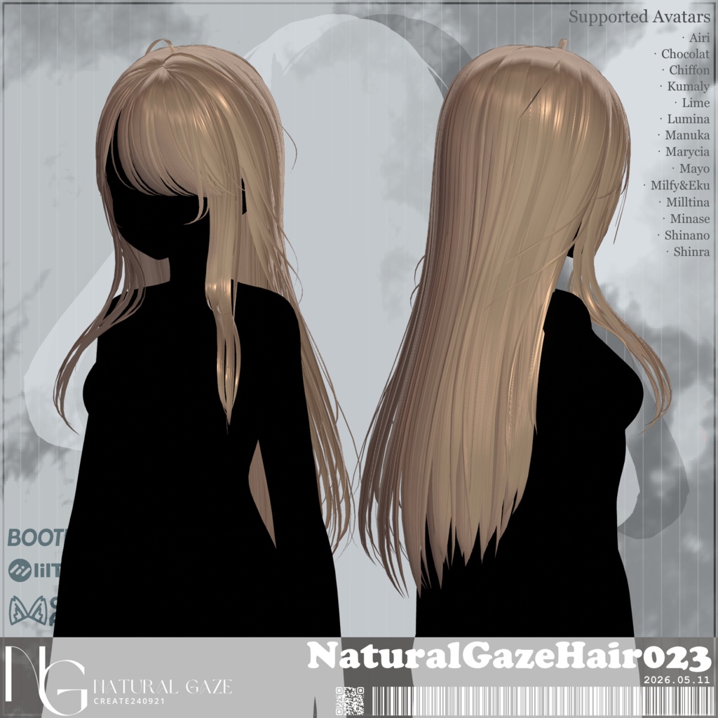セール✨【15アバター対応】NaturalGazeHair023