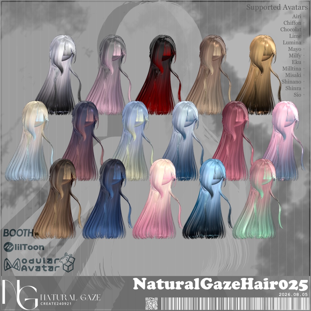 【13アバター対応】NaturalGazeHair025