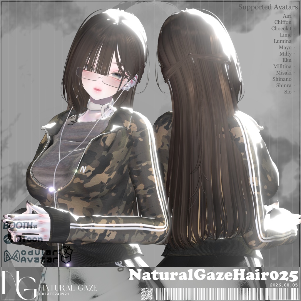 【13アバター対応】NaturalGazeHair025