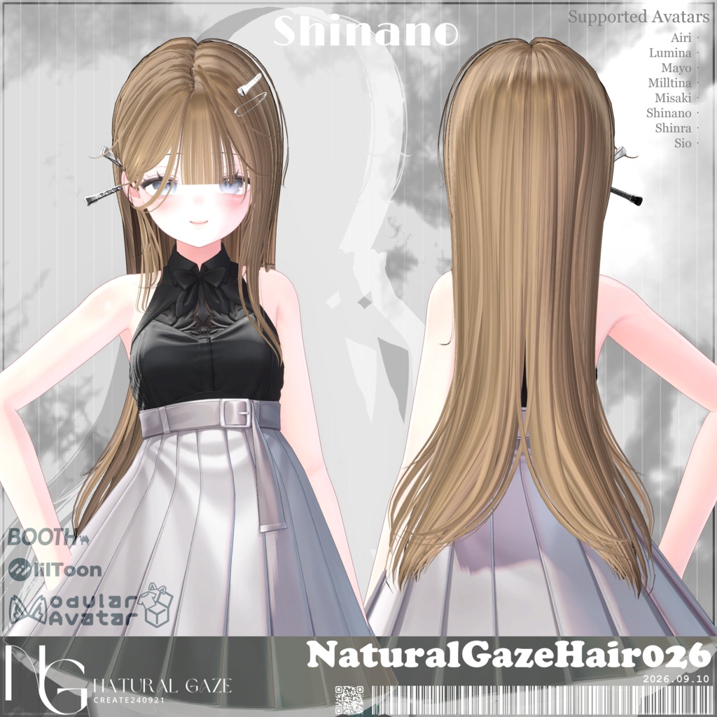 【8アバター対応】NaturalGazeHair026