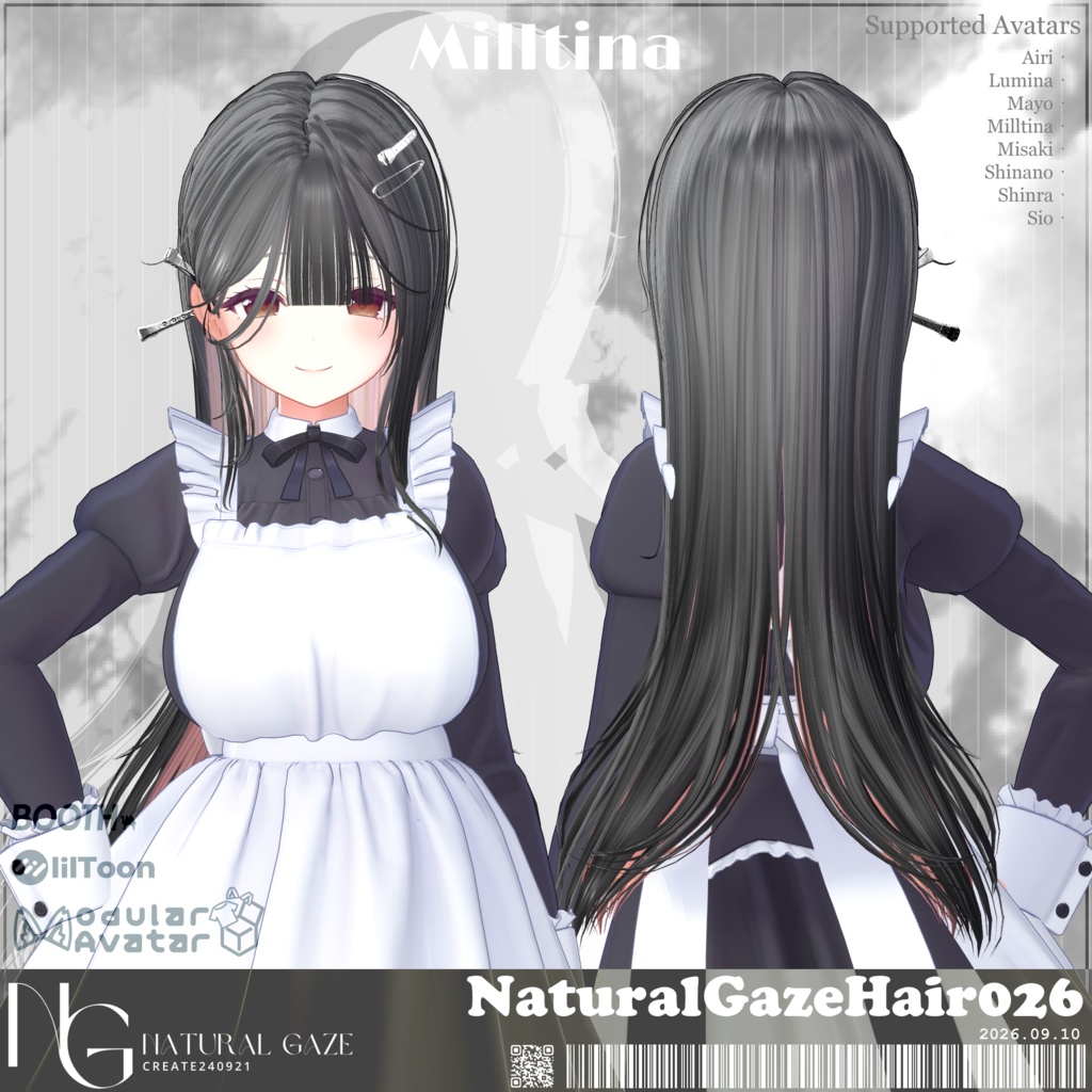 【8アバター対応】NaturalGazeHair026