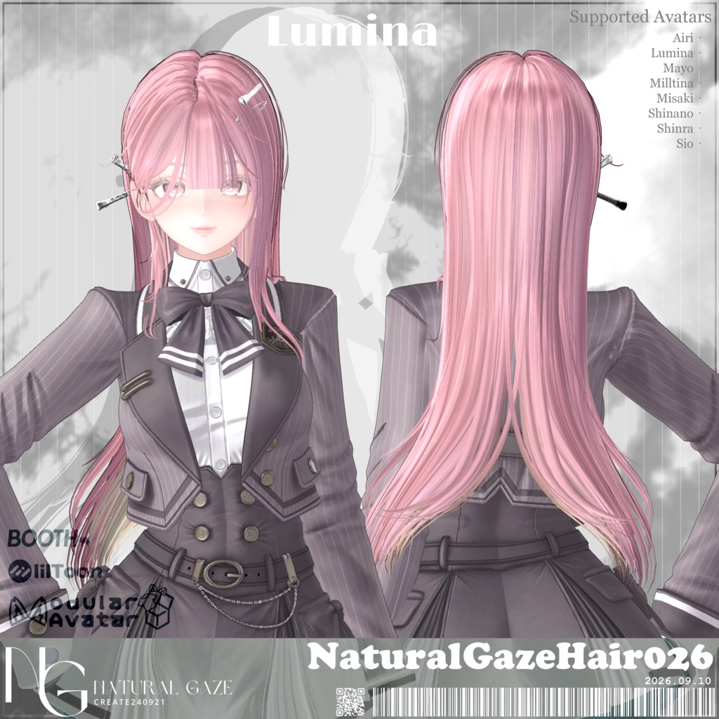 【8アバター対応】NaturalGazeHair026