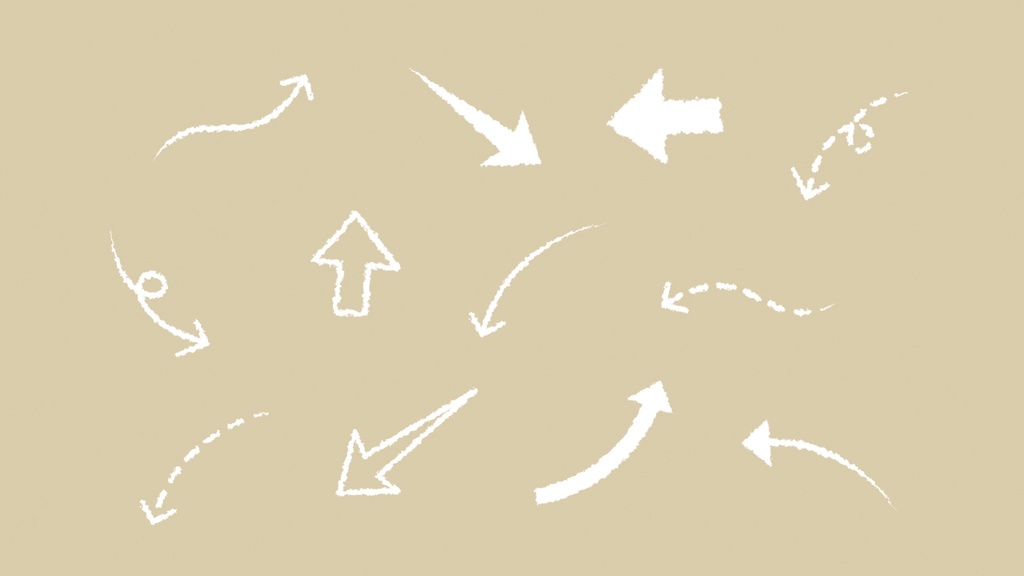 クレヨン手書き風 モーション付き矢印テロップ12種