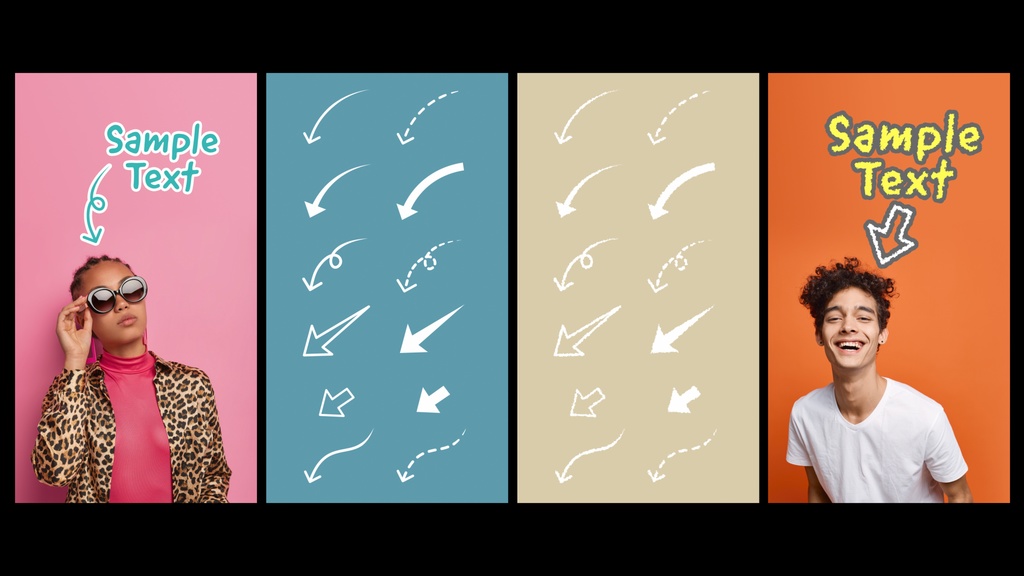 【縦型】モーション付き矢印テロップ12種