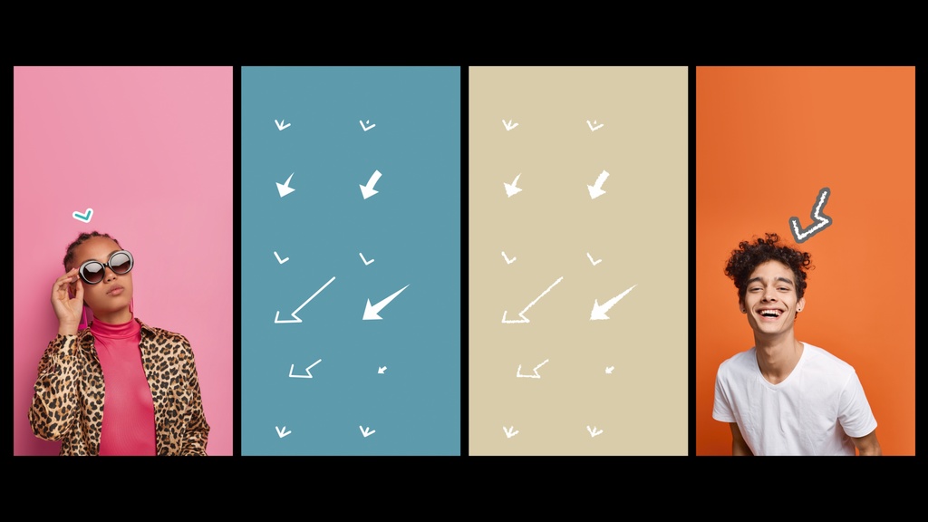 【縦型】モーション付き矢印テロップ12種