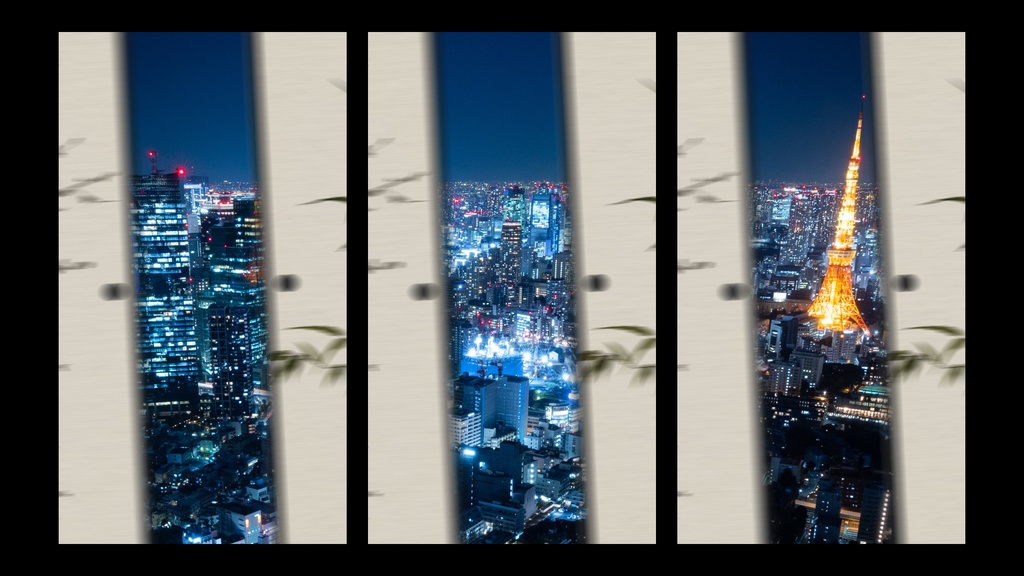 【縦型】 和風ふすまワイプ & 金屏風タイトル