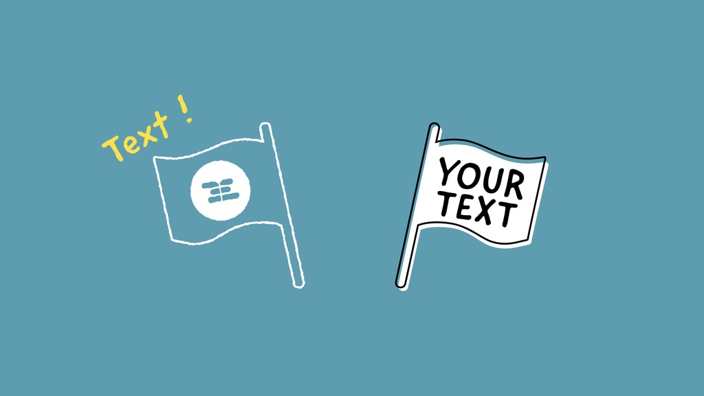 ポップなフラッグアニメーションテロップ