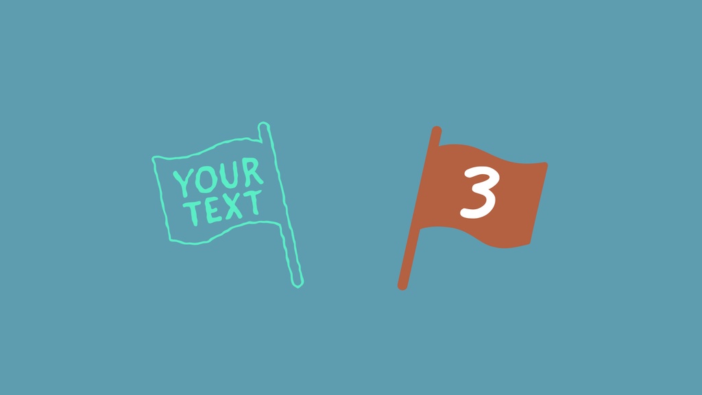 ポップなフラッグアニメーションテロップ