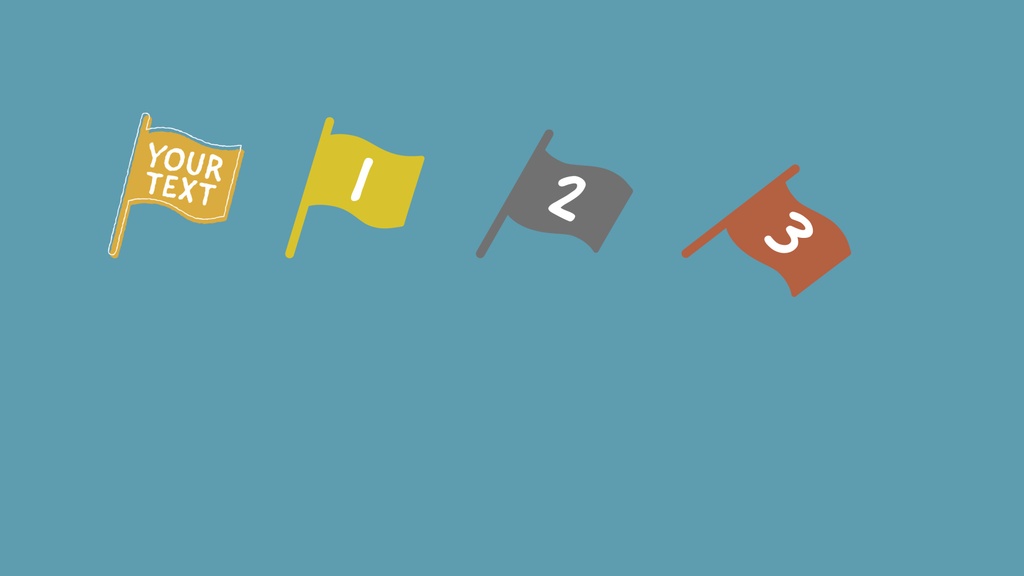 ポップなフラッグアニメーションテロップ