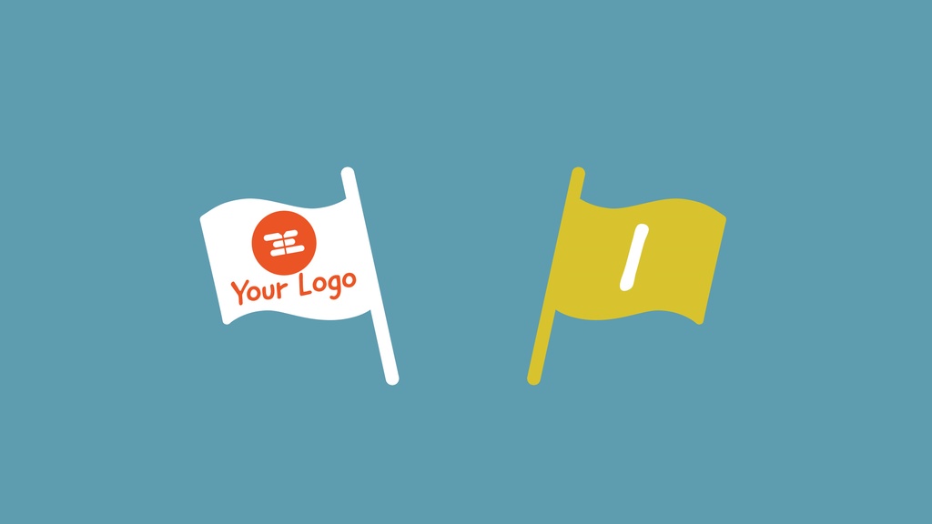 ポップなフラッグアニメーションテロップ