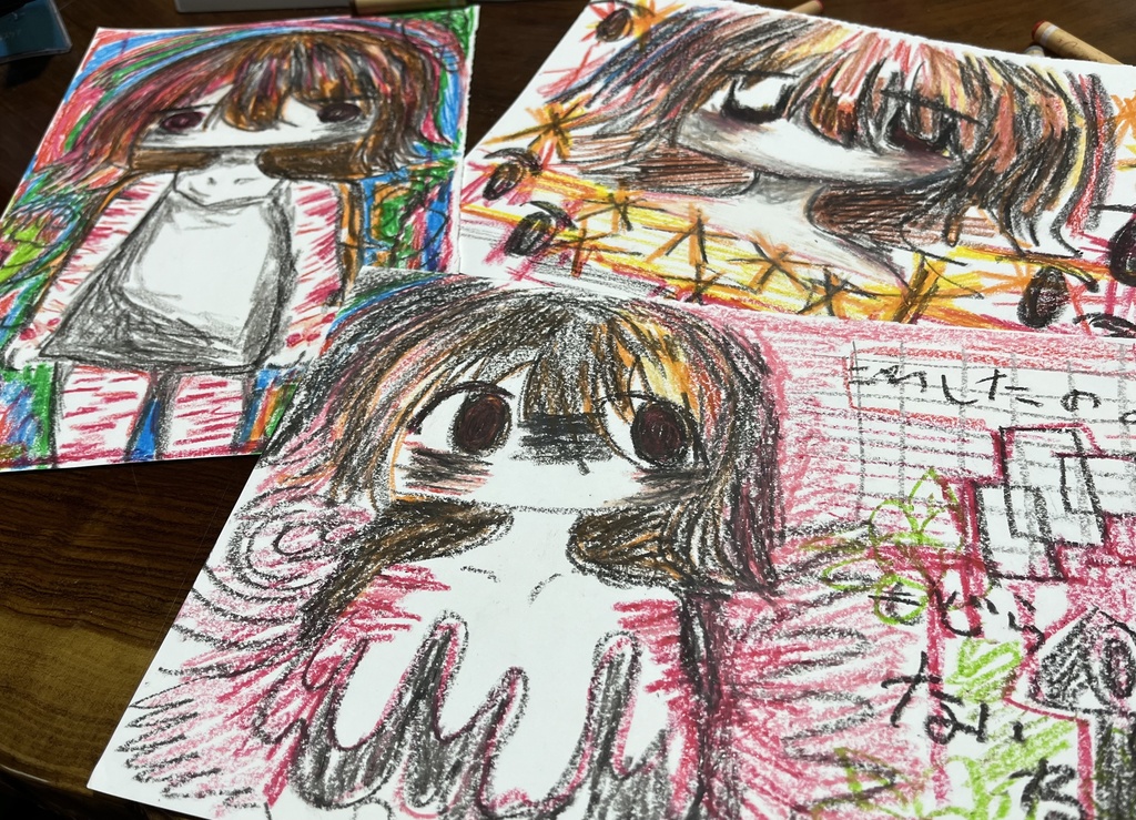 クレヨン絵 3枚