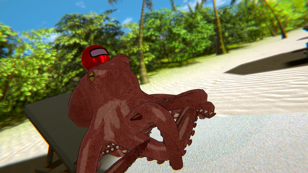 【VRChat】蛸対応？ ちょこんと乗せるヘルメット