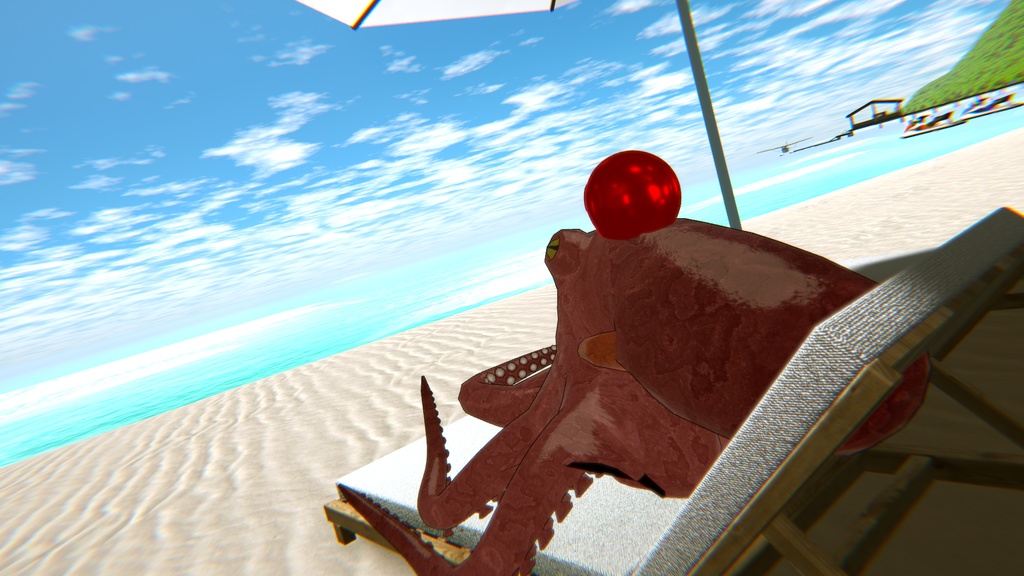 【VRChat】蛸対応? ちょこんと乗せるヘルメット