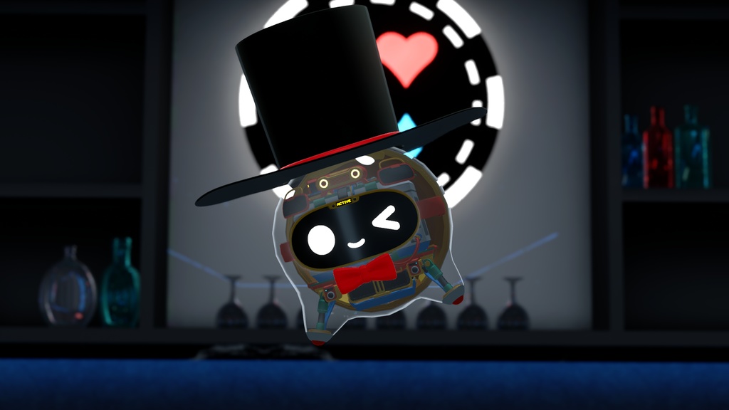 【VRChat】スケルトロイド対応 紳士な帽子と蝶ネクタイ