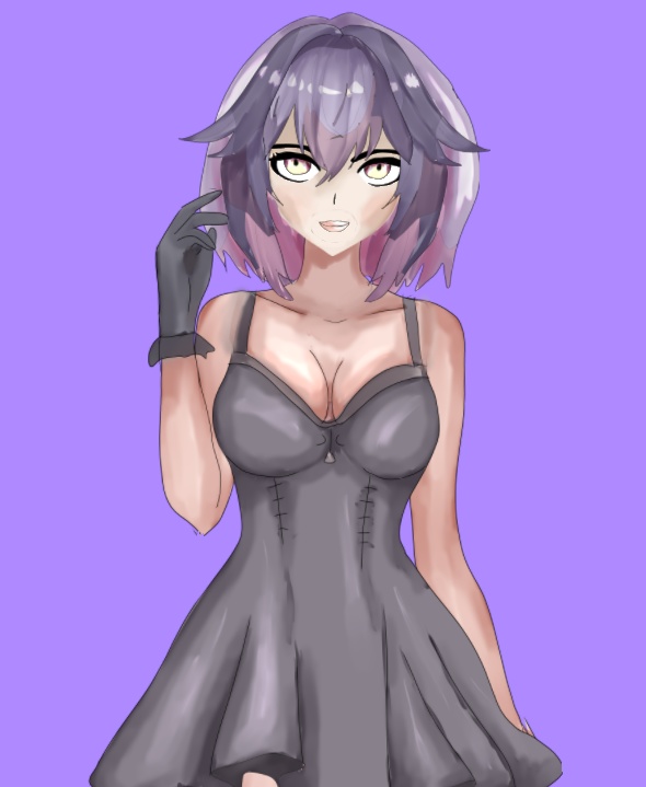 Live2D Vtuber model Purple girl