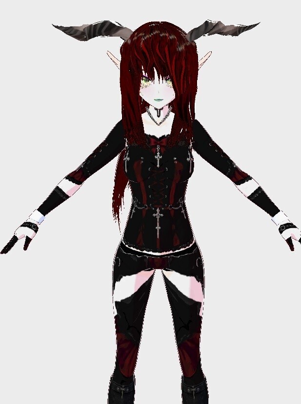vroid corset and neck accessory xwear, vroidcustomitem.