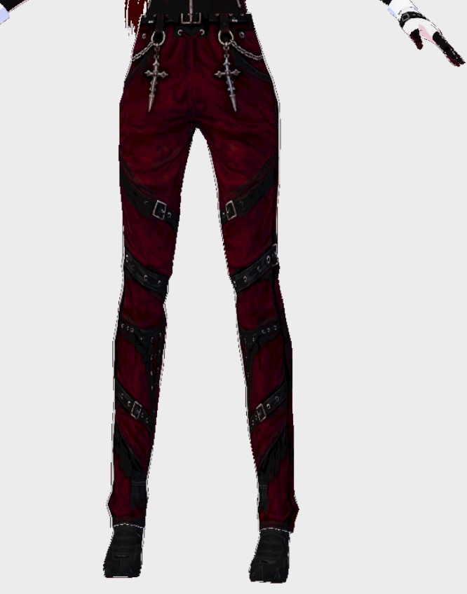 Red gothic pants vroid item