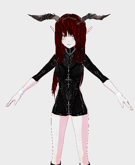 Black corset with laces vroid item