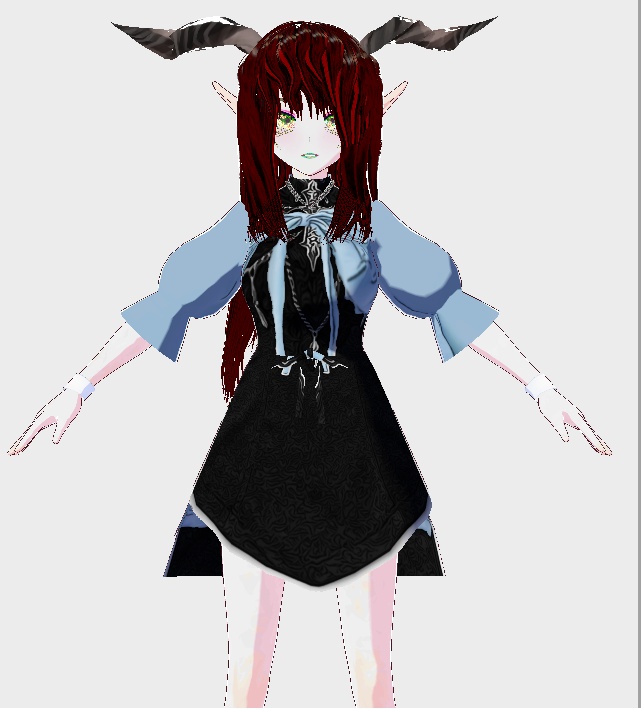 gothic dress vroid item blue/black