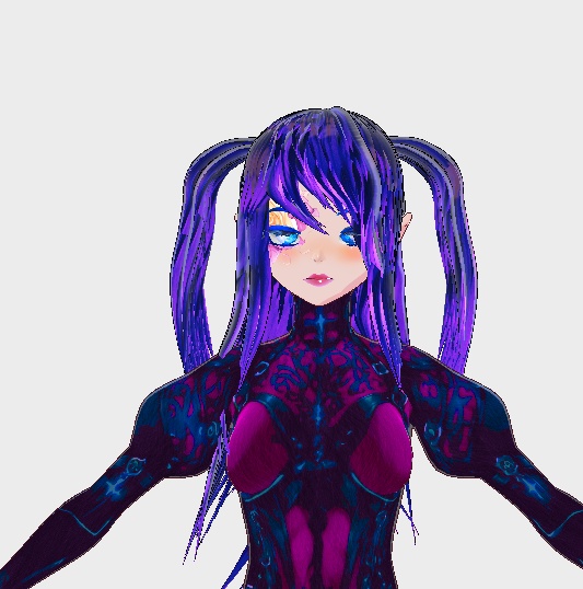Vibrant Purple VTuber Hair – Twin-Tails for VRoid Studio (Digital Download)