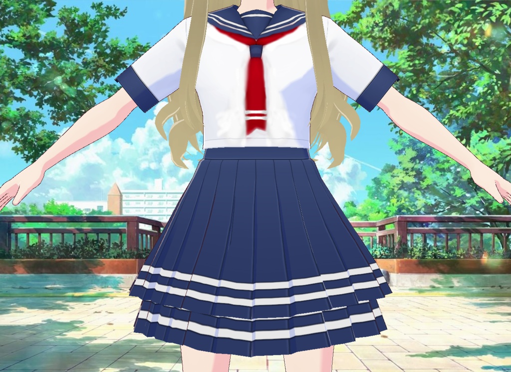 Double skirt school girl outfit - FOR FREE
