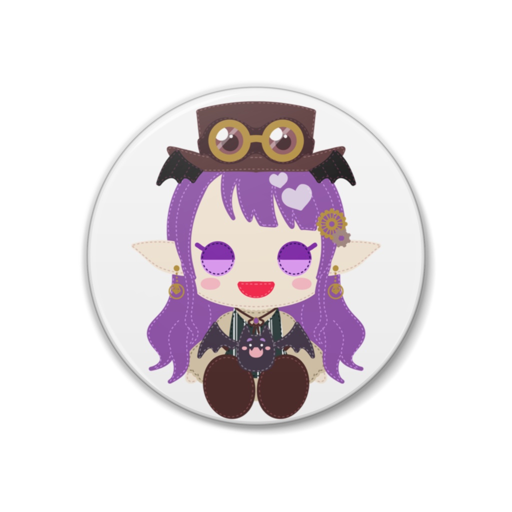 ぬいぐるみ風缶バッチ