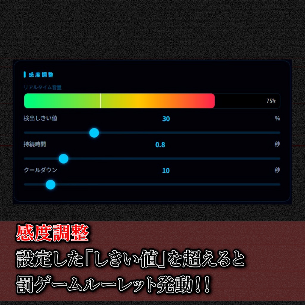 絶叫罰ゲーム - 叫んだら罰ゲーム!配信用OBSオーバーレイツール