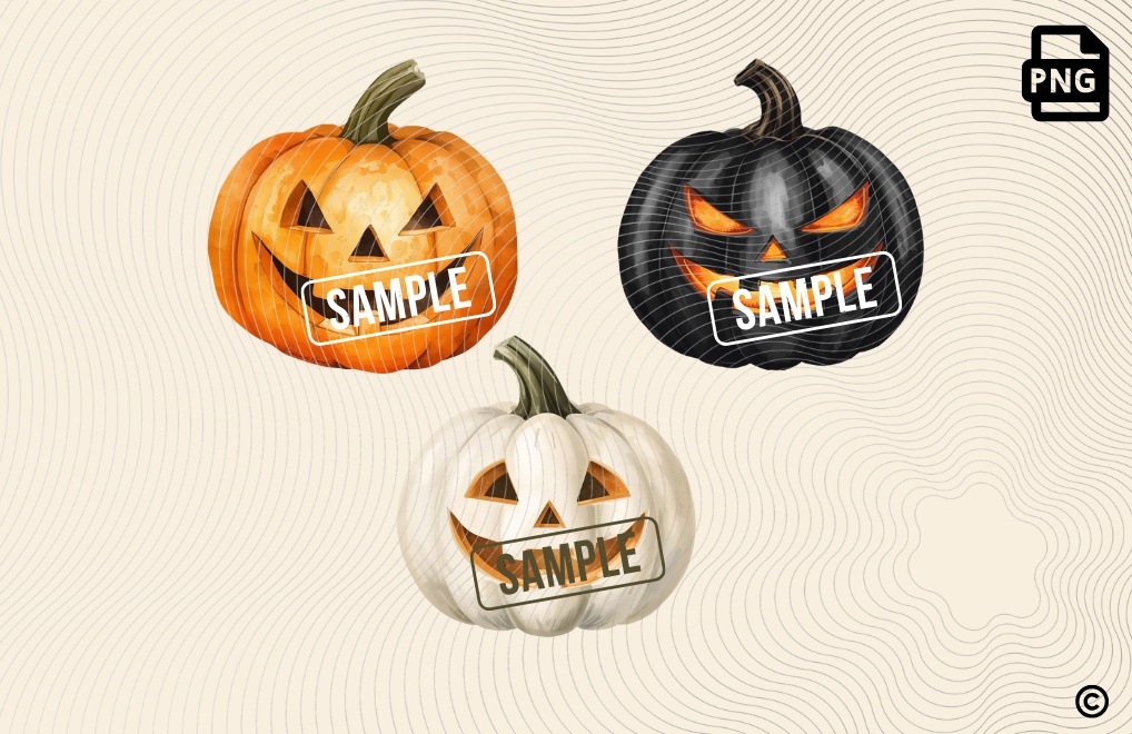 【ハロウィン】パンプキン クリップアート素材セット 🎃 PNG透過・10点