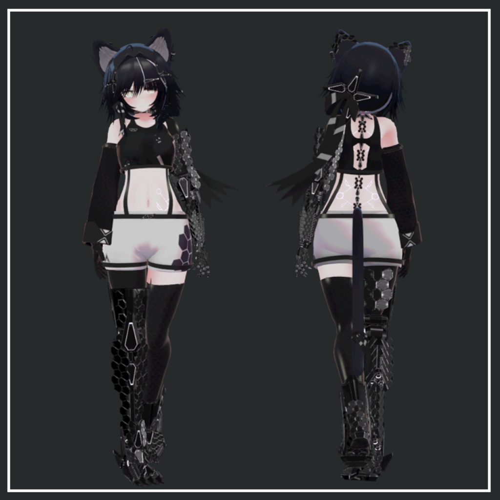 【オリジナル3Dモデル】黒猫弐号